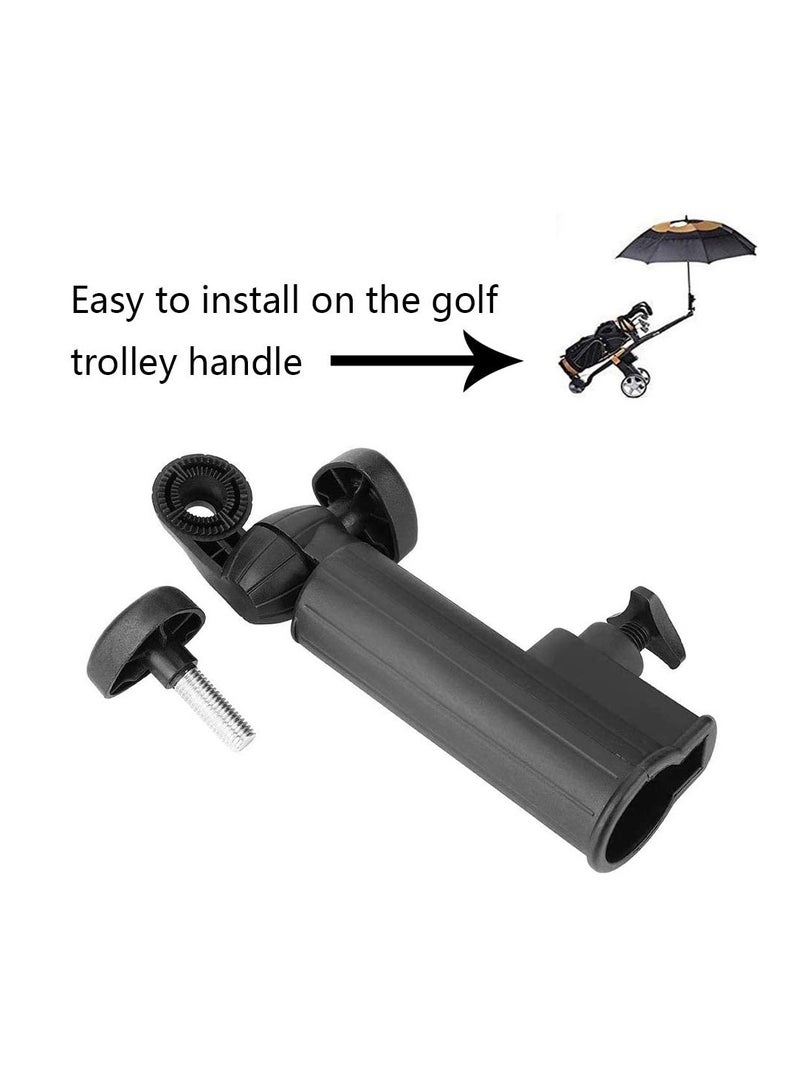 حامل مظلة جولف، قابل للتعديل بزاوية، حامل مظلة جولف لعربات اللعب، ملحق حامل مظلة أسود مقاوم للسقوط لحامل عربات الجولف الدفع. - Image 3