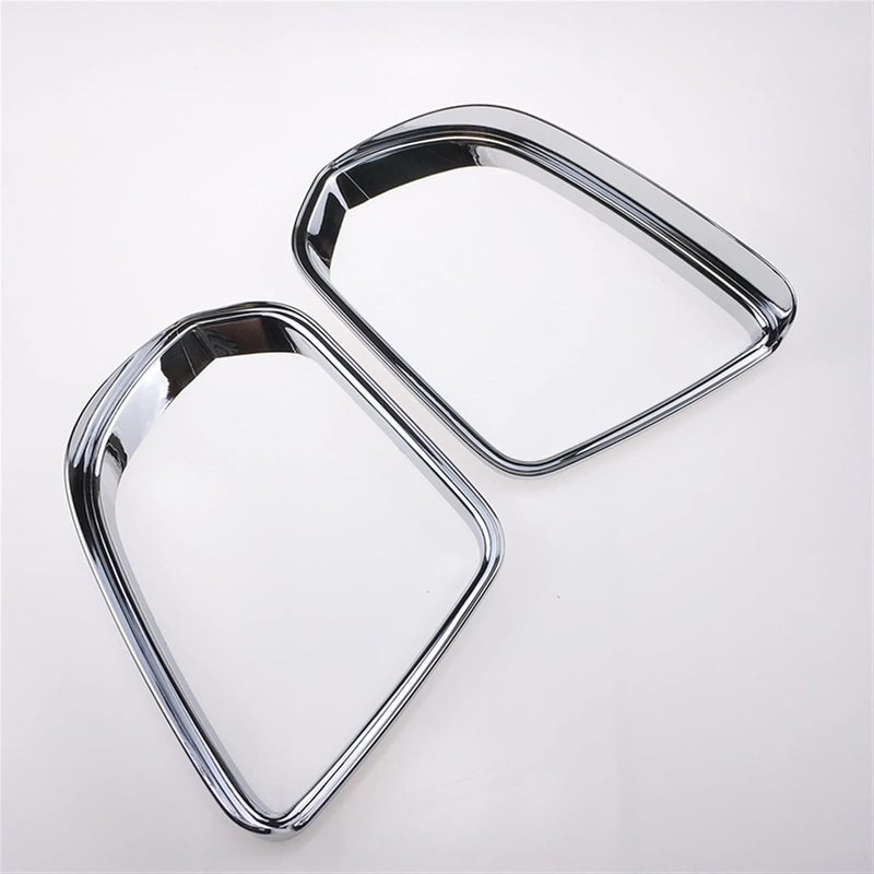 QASULER 2PCS ABS Chromed Rearview Mirror Eyebrow Cover - Image 2