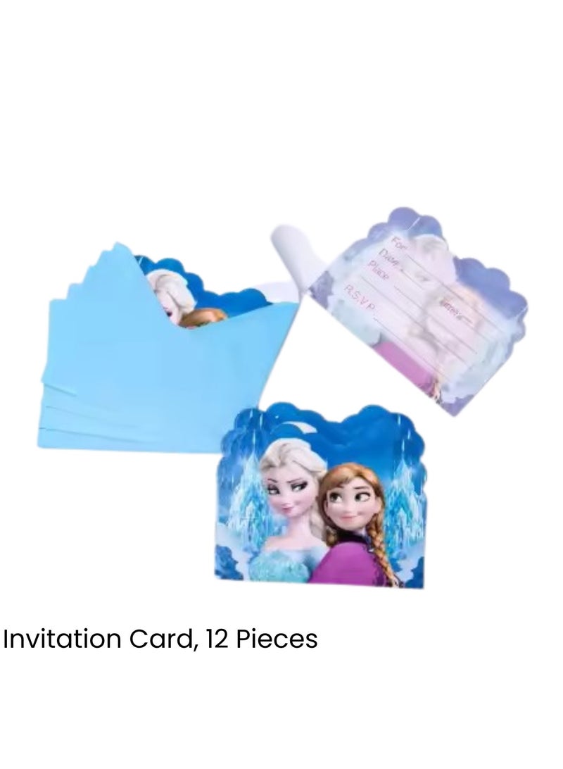 ريمي بيلا 180 قطعة لوازم حفلات اعياد الميلاد بتصميم فروزن، مجموعة ادوات مائدة الكل في واحد تتضمن اطباق واكواب ومناديل ولافتة وما الى ذلك، لوازم حفلات بطابع فروزن - Image 2