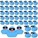 Sosation 48 Pack Mini Rubber Ducks with Sunglasses Sets Squeaky Bath Toys Float Bathtub Duckies for Little One Birthday Party Favors Class Carnival Prizes Car DecorBlue - Image 2