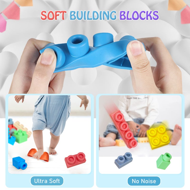 ROHSCE Soft Building Blocks for Toddlers, Large Building Blocks Stacking Blocks for Babies 6 Months and Up Stem Toddler Gifts, Teething Toys, 40 PCS - Image 4