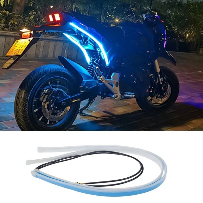 "Guangzhou Juyinda Trading Co., Ltd." LED Scan Light Strip, Flowing Turn Signal, Motorcycle Guide Light, Auto Decorative Light, Flexible Band, Blue, 23.62 Inch, High-Quality Wiring - Image 5