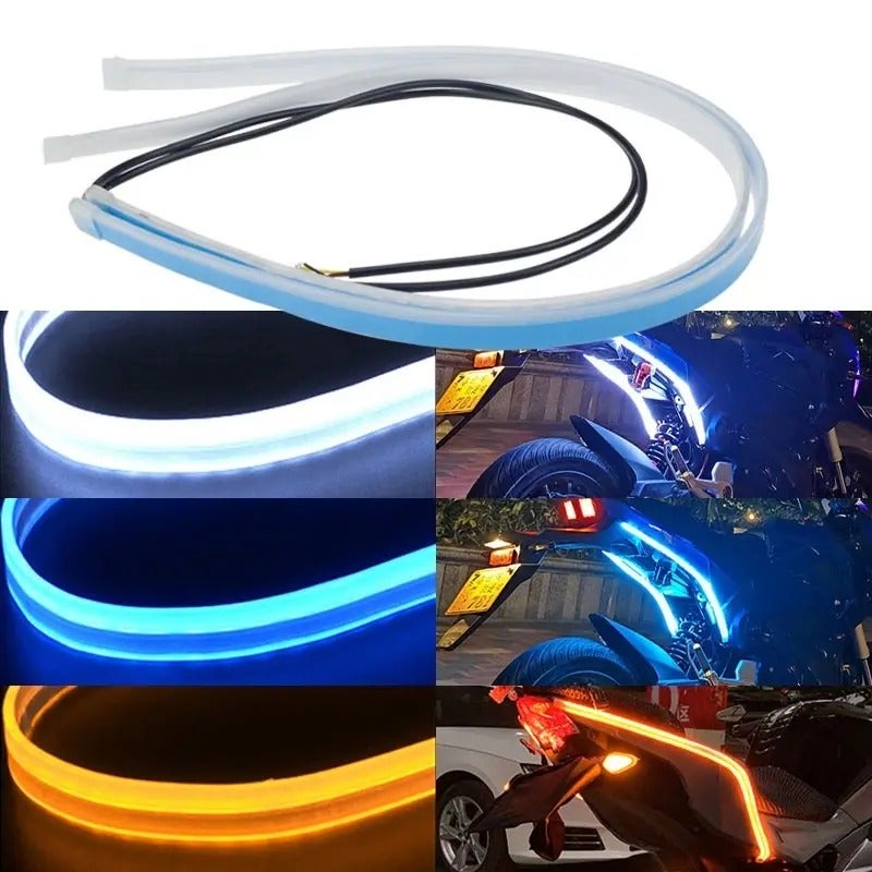 "Guangzhou Juyinda Trading Co., Ltd." LED Scan Light Strip, Flowing Turn Signal, Motorcycle Guide Light, Auto Decorative Light, Flexible Band, Blue, 23.62 Inch, High-Quality Wiring - Image 4