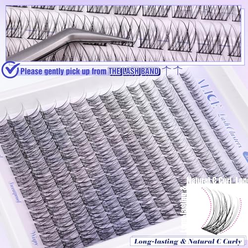 Alice Natural Lash Clusters Wispy Cluster Eyelash Extensions 168pcs Individual Lashes 8-16mm C-Curly DIY Lash Extension Natural Look Soft Thin Band Cluster Lashes by ALICE - Image 4