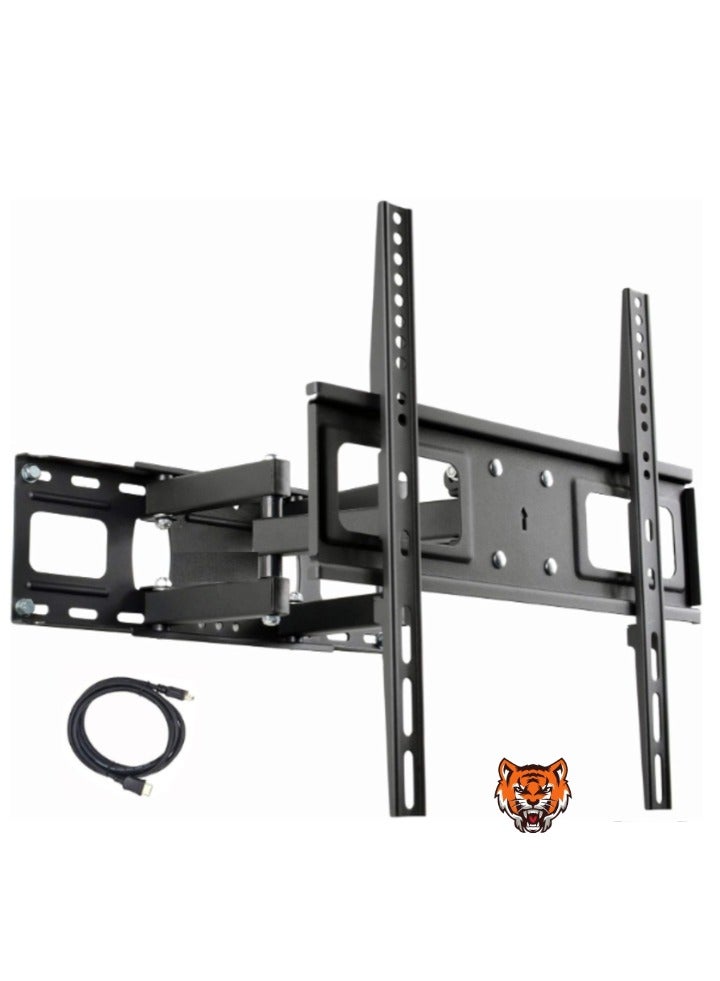 TIGER حامل تلفاز جداري للأجهزة من 32'' إلى 65'' LED، LCD، OLED، UHD بلازما – حركة كاملة، ميل وتدوير، ذراعين متحركتين، امتداد 14''، VESA 400x400mm، سعة 100lbs، WR9 - Image 1