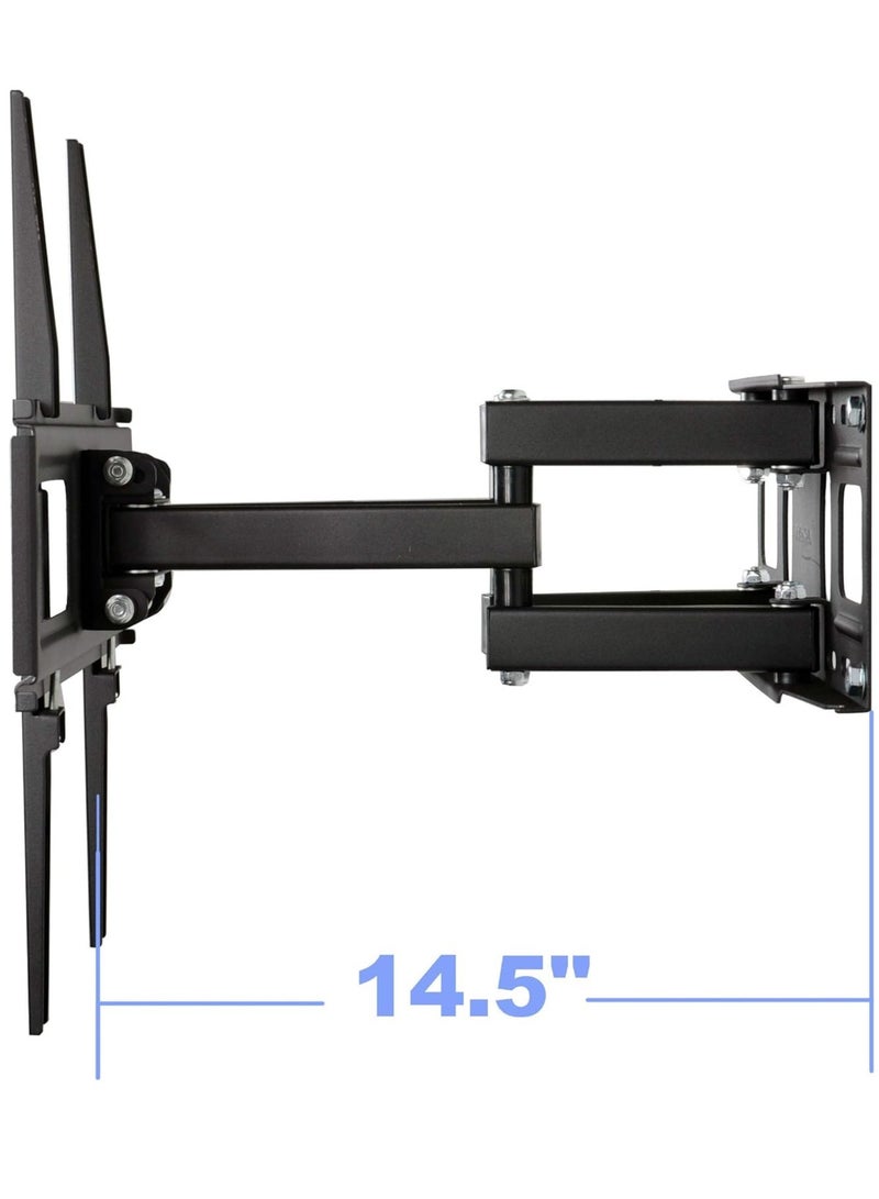 TIGER حامل تلفاز جداري للأجهزة من 32'' إلى 65'' LED، LCD، OLED، UHD بلازما – حركة كاملة، ميل وتدوير، ذراعين متحركتين، امتداد 14''، VESA 400x400mm، سعة 100lbs، WR9 - Image 3