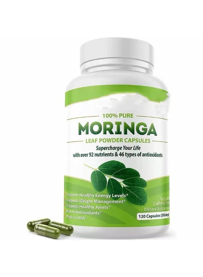 Moringa Leaf Powder, 120 Capsules - Image 1