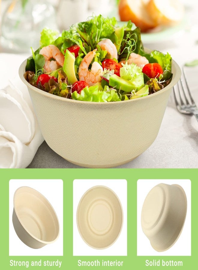 Belinlen 50 Pack 32oz Disposable Bowls Paper Bowls Large Compostable Bowls Made of Sugarcane for Salad, Dessert - Image 3