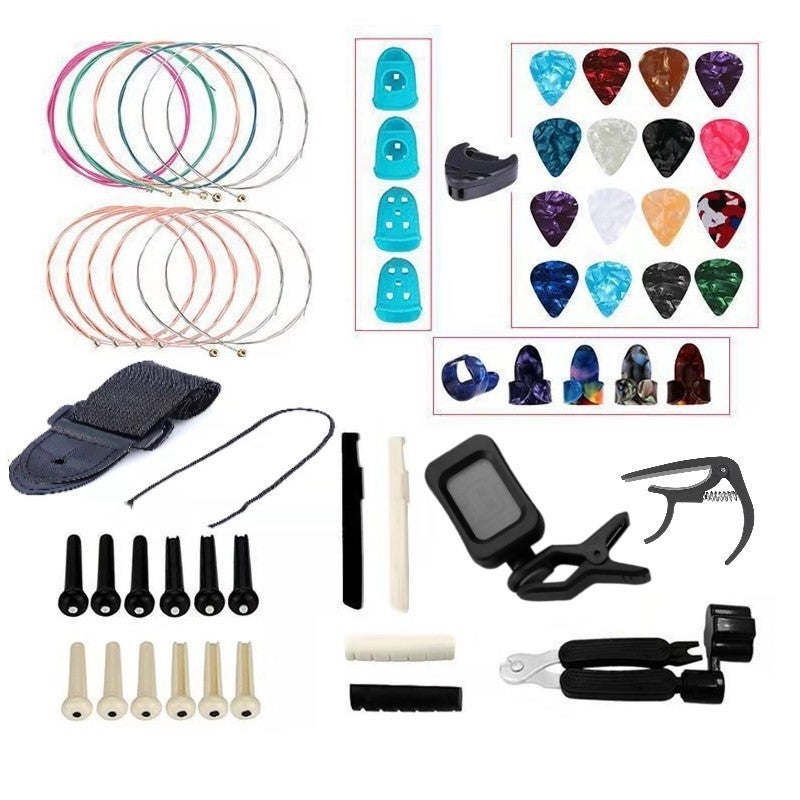 Guitar Accessories Suit Sets Of String Finger Sets Guitar Pick String Nail Pillow Three-In-One String Changer - Image 1