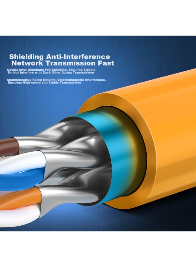 CHOSEAL Akihabara Cat6a Double-shielded Network Cable, 10 Gigabit Anti-interference Low Attenuation Pure Copper, Engineering And Home Installation Network Broadband Cable, Orange, 50 Meters, Qs2669ct50 - Image 4