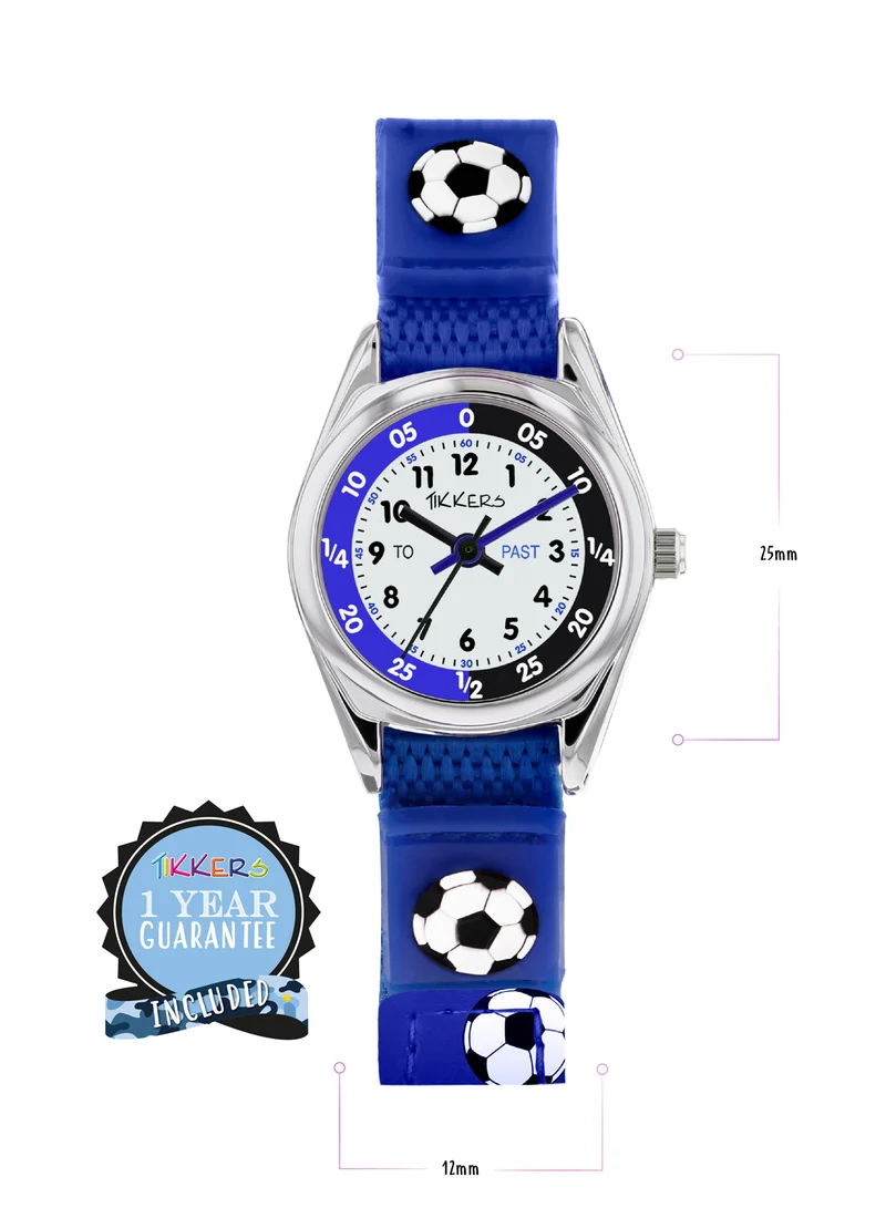 Tikkers Tikkers Kids Blue Football Time Teacher Watch and Wallet Set - ATK1090