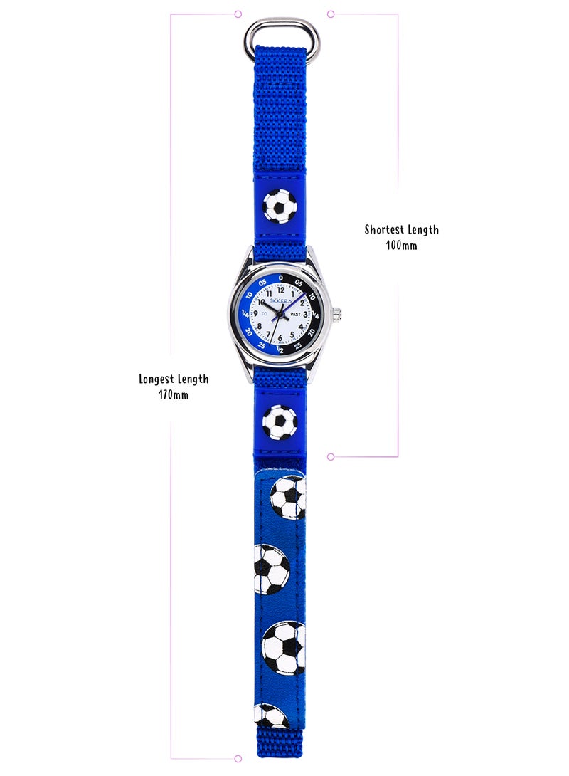 تيكرز طقم ساعة ومحفظة يد ومحفظة تايكرز للأطفال بلو فوتبول تايم معلم كرة القدم - Image 3