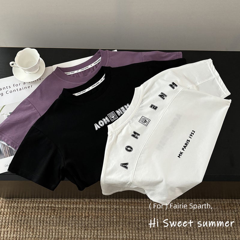 2025 Cool Solona Kidsren'S Cotton T Korean Style Casual T-Shirt Short-Sleeved Men'S And Women'S Big Kidsren'S T-Shirt - Image 3
