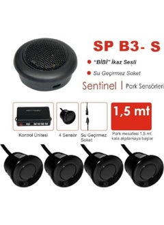 Carub Parking Sensor with Buzzer, Black Beep Sound Warning, 4 Eyes SPB3S 