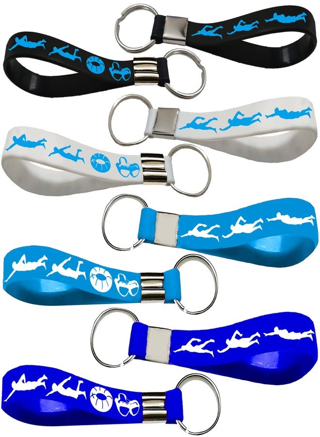 PIBIPAID 24PCS Swimming Silicone Keychains Party Favors Music Rubber Keyrings -Swimming Action Party Favors Sport Birthday Baby Shower Party - Image 5
