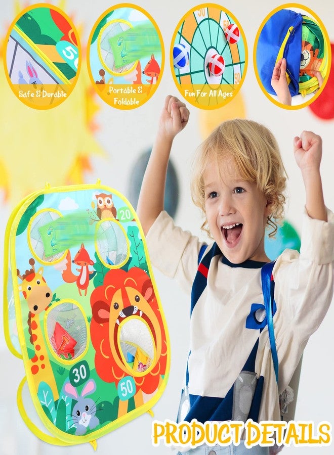 Yunsailing 63 Pcs Carnival Outdoor Games Set for Kids Include Animal Bean Bag Toss Plastic Cones Bean Bags Ring Toss Egg and Spoon Race, Field Yard Lawn Outdoor Game, Gift for Birthday Party - Image 3