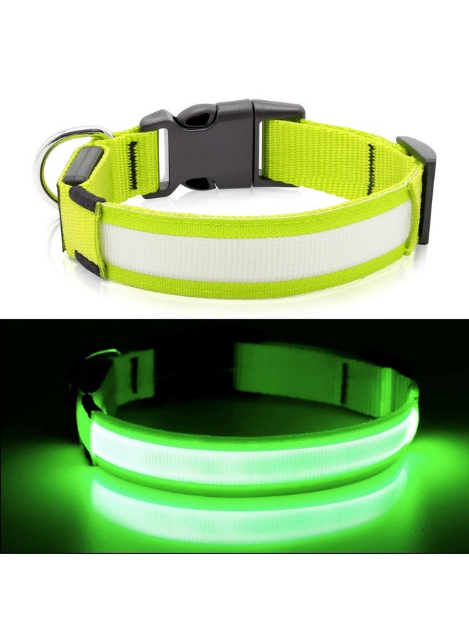 BSEEN Light Up Dog Collars - Rechargeable Led Dog Collar, Adjustable Reflective Pet Collar, High Visibility Dog Lights For Dog Walking (Neon Green, Medium) - Image 2