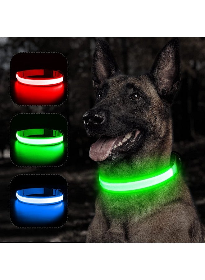 BSEEN Light Up Dog Collars - Rechargeable Led Dog Collar, Adjustable Reflective Pet Collar, High Visibility Dog Lights For Dog Walking (Neon Green, Medium) - Image 1