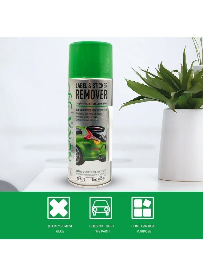 Nora Label & Sticker Remover Spray 450ml N-503, Adhesive Residue Cleaner for Car Glass, Windows, Metal, Marble & Hard Surfaces, Glue, Decal, Tape, Sticker Mark & Label Removal Cleaning Spray - Image 3
