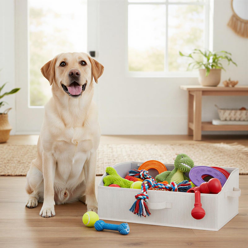 StorageWorks Closet Storage Bins, Trapezoid Organizer Box for Shelves, Fabric Clothes Bin, Foldable Organizing Baskets with Handles, Large, Mixing of Beige, White & Ivory, 3-Pack - Image 2