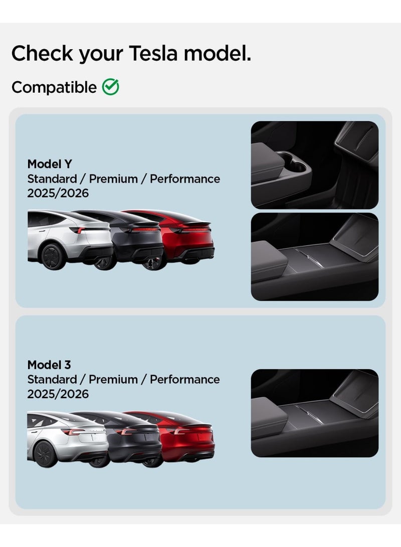 Spigen Under Screen Storage Organizer for Tesla Model Y Juniper (2026/2025) and Tesla Model 3 Highland (2026/25/24) Standard, Premium & Performance Models - Image 2