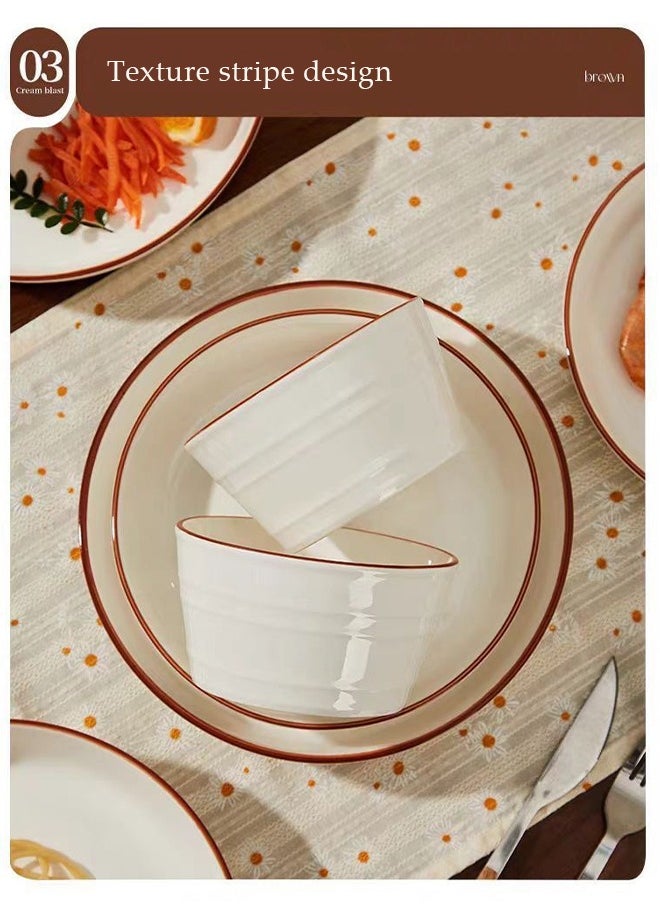 DUNISO Home Tableware Set High Quality Porcelain Tableware Set Microwave & Dishwasher Safe-Classic Dinnerware Set  great for Oven and Dishwasher and Microwave Safe ﻿  - Image 5