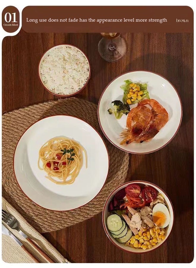 DUNISO Home Tableware Set High Quality Porcelain Tableware Set Microwave & Dishwasher Safe-Classic Dinnerware Set  great for Oven and Dishwasher and Microwave Safe ﻿  - Image 3