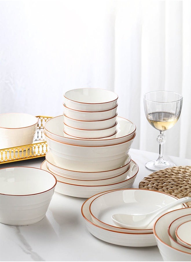DUNISO - Home Tableware Set High Quality Porcelain Tableware Set Microwave & Dishwasher Safe-Classic Dinnerware Set  great for Oven and Dishwasher and Microwave Safe ﻿ - Image 1