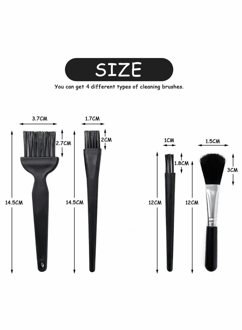 Y&D Keyboard Brush Anti Static Brushes PC Cleaning Kit Dust 4 Pcs Small Portable Plastic Handle Nylon Computer Brush Black  - Image 3