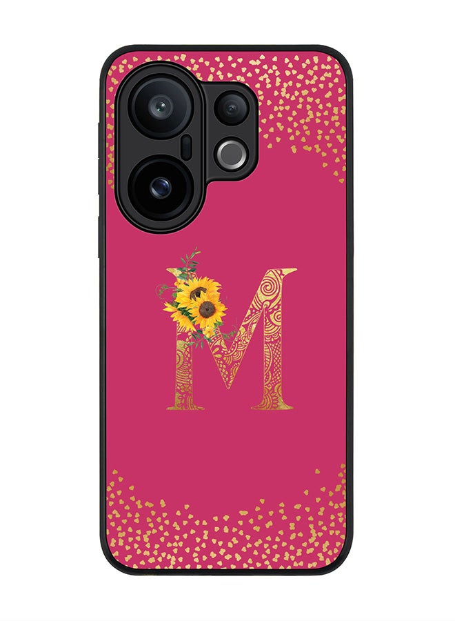 Stylizedd For vivo X200 FE / S30 Pro mini Case,Slim fit Camera Protection, Shockproof Thin Phone cover  - Custom Floral Monogram - M ( Deep Pink )