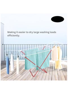 Generic Clothes drying stand laundry - Heavy Duty Clothes Rack - Folding Clothes Dryer - Rust Proof, Iron Wire & Frame - Metal Drying Rack Multifunctional Air Dryer Ideal for Indoor/Outdoor Easy Store.  - Image 4
