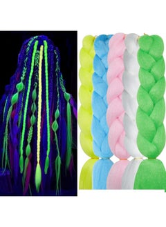 Colorful Braiding Hair Glow In Dark Hair Extensions Kanekalon Jumbo Braiding Hair 5Pcs Luminous Rainbow Braiding Hair For Braids Multcolor Glowing Braiding Hair Extensions - pzsku/Z22071A38898FABED4183Z/45/_/1720085906/6355a773-b574-4b05-a61c-5ab01414f895