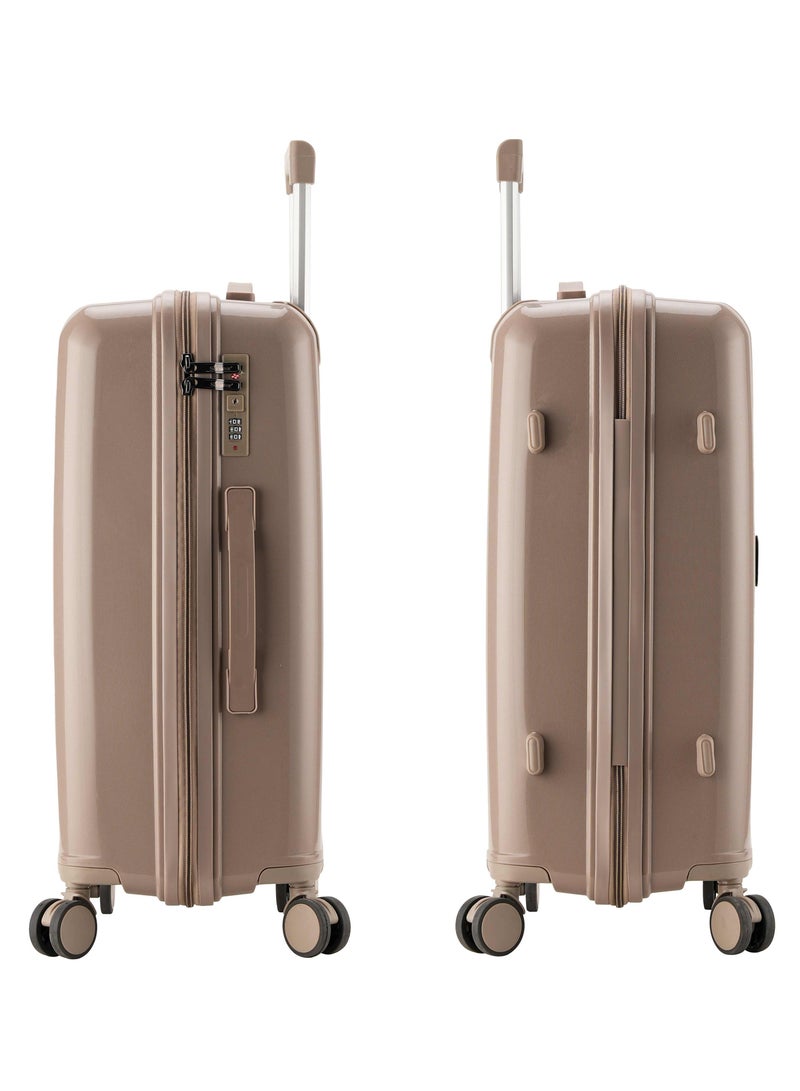 SENATOR Unisex PP Fashion Trolley Luggage Set Lightweight Hard-Shell Spinner luggage with 360° Degree 4 Twin Wheel and Safe Zippers KH1009 Khaki - Image 4
