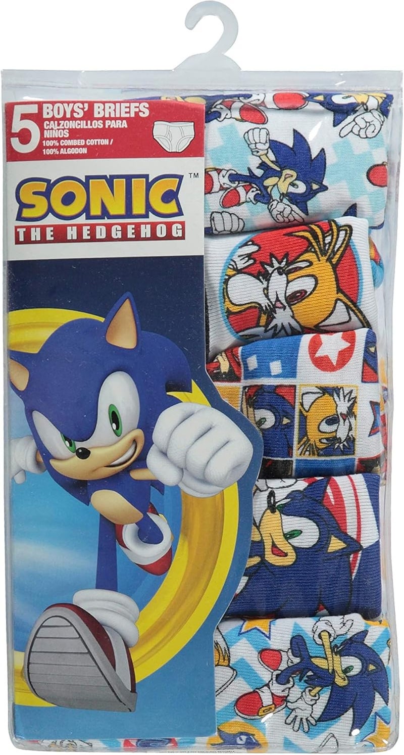 handcraft Sonic the Hedgehog Boys 5-Pack and 8-Pack Briefs available in sizes 4, 6, 8, 10, and 12, Sonic 8pk Brief, 8 - Image 3