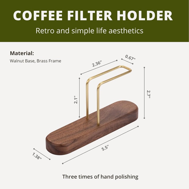 VANDROOP Coffee Filter Holder, Cone Coffee Filter Holder Storage, Coffee Filter Stand for Coffee Filters Size #01 and #02 (Walnut) - Image 3