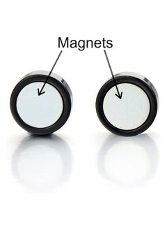 Bluelans 2pcs Magnetic gold  Circle Stud Earrings for Men Women, Non-Piercing Clip On Cheater Fake Ear Gauges  - Image 2