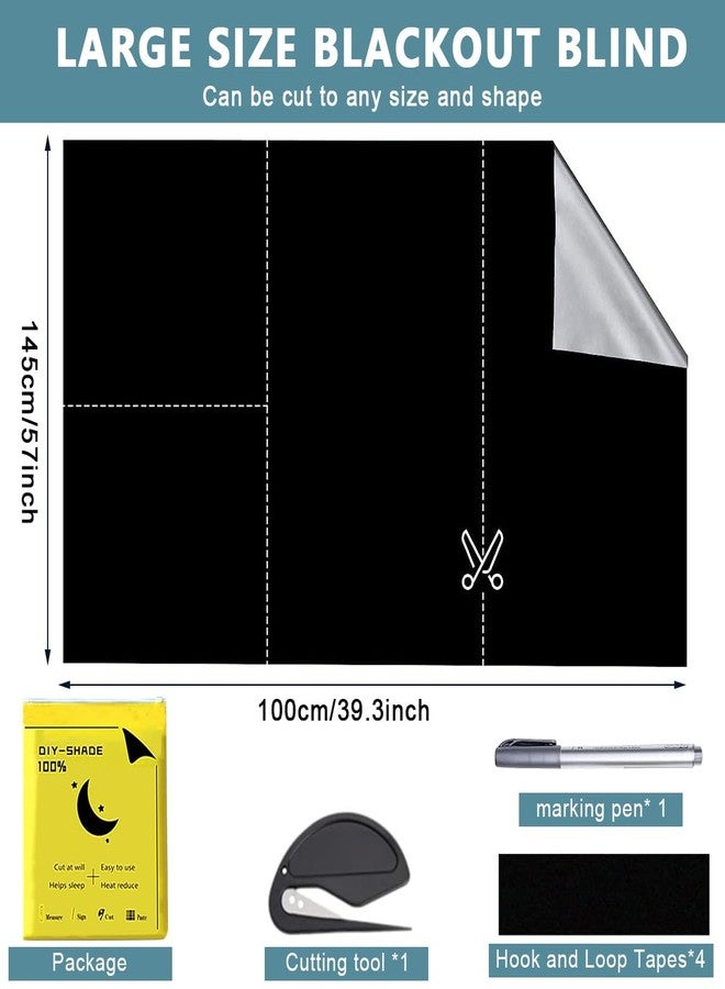 HASTHIP® Portable Blackout Shades Blinds for Windows - 118" x 57" Blackout Material for Perfect Sleep, Baby Nursery, Travel or Office Use - 100% Light and UV Blocking, Insulated Cooling Effect - Image 2