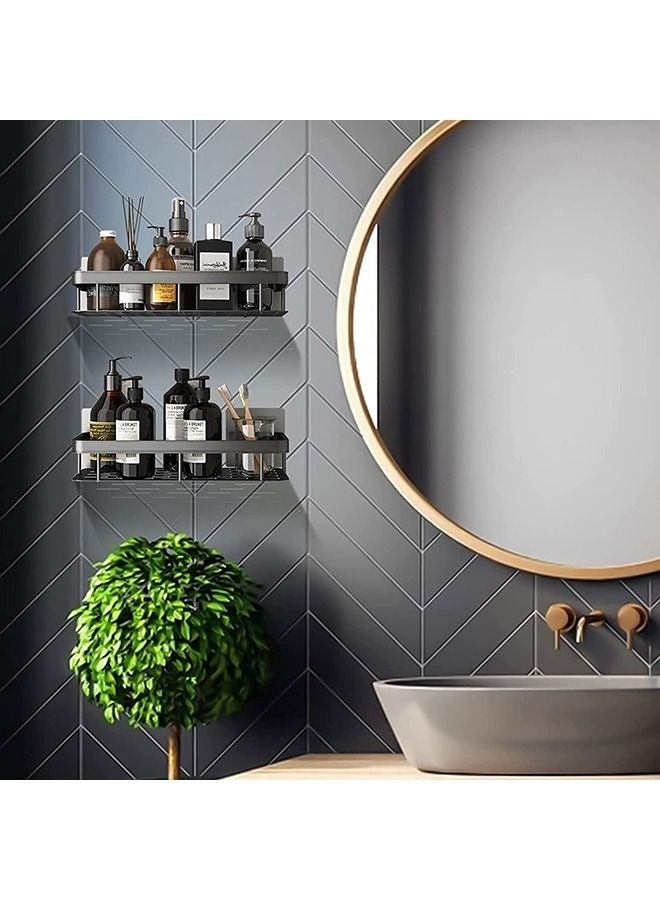 MIXDE 2-Piece No Drilling Stainless Steel Bathroom Shower Shelf  - Image 5
