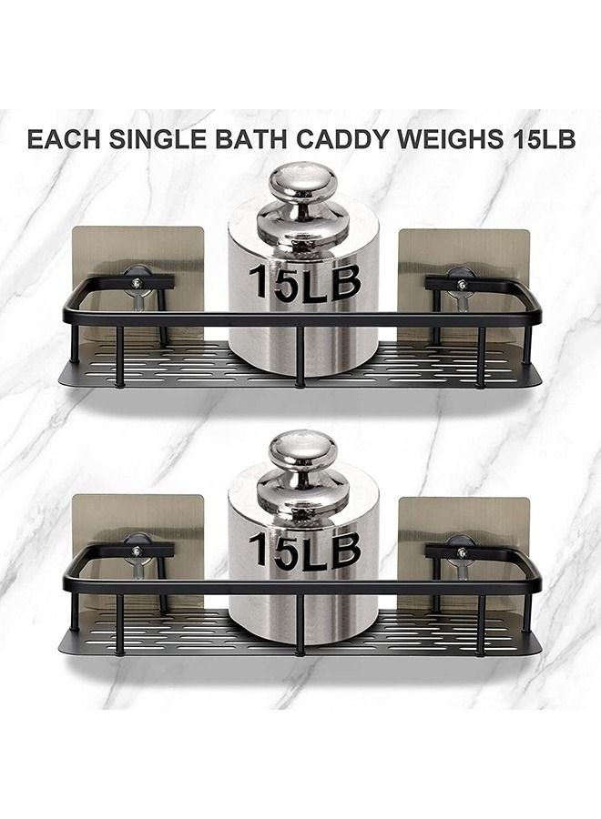 MIXDE 2-Piece No Drilling Stainless Steel Bathroom Shower Shelf  - Image 4