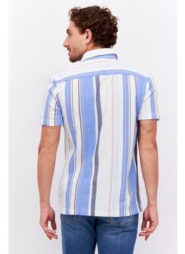 Men Regular Fit Stripe Short Sleeves Casual Shirt, Blue - pzsku/Z2207575F93A0C6C8E2B3Z/45/_/1729779396/e838b099-fada-43ef-bf84-b18ef13a39a5