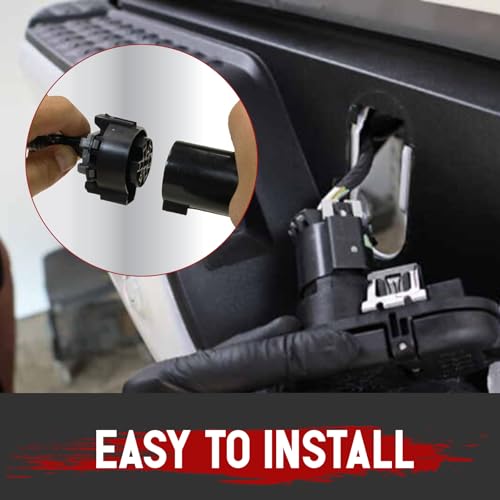 Jetuplusllc Rear Bumper Trailer Tow Hitch Wiring Connector Adapter Plug 7 Blades 4 Pin w/Bracket Fits for Ford Ram Chevrolet - Image 5