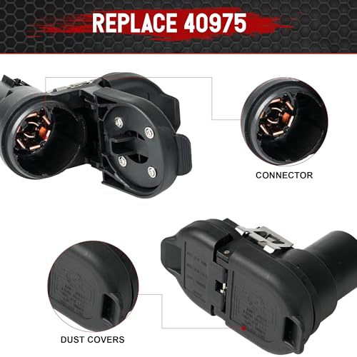 Jetuplusllc Rear Bumper Trailer Tow Hitch Wiring Connector Adapter Plug 7 Blades 4 Pin w/Bracket Fits for Ford Ram Chevrolet - Image 4