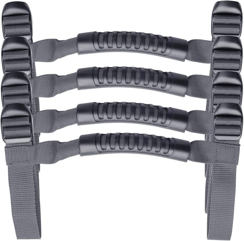 Bentolin 4 x Roll Bar Grab Handles Grip Handle Holder Compatible with Jeep Wrangler Accessories 1987-2021 YJ TJ LJ JK JL Sports Sahara Freedom Rubicon X & Unlimited (Grey) - Image 1