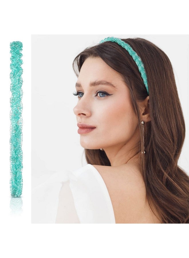 MTLEE 6 Pieces Beaded Headbands for Women Sparkly Crystal Beaded Hair Hoop Hairbands Multiple Color Hair Accessories Head Bands Christmas Gift(Bright Colors) - Image 4