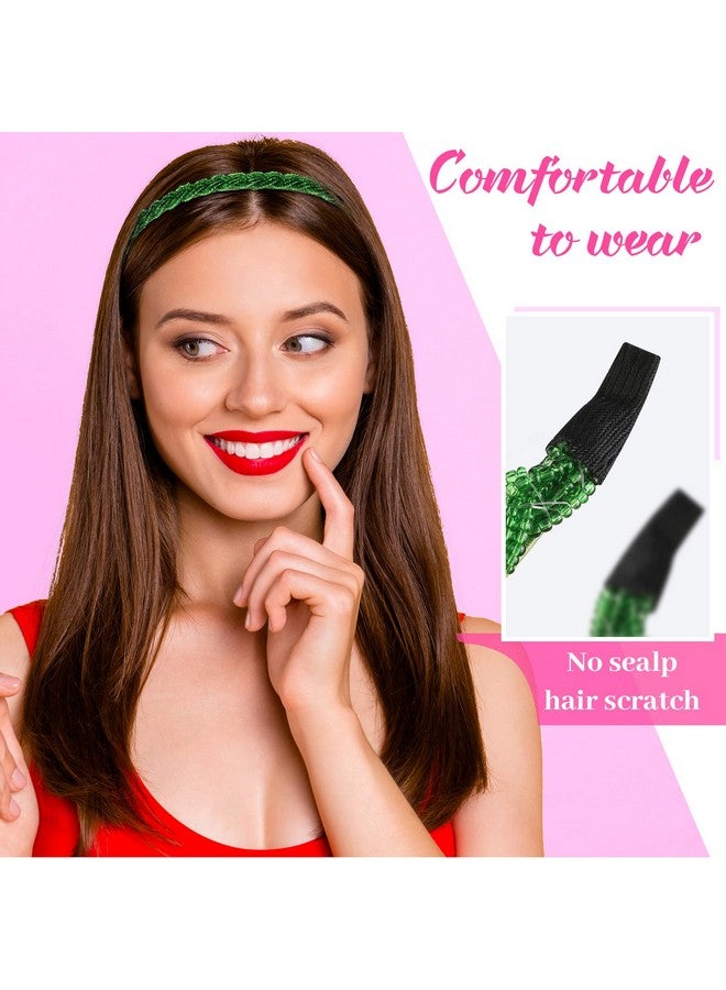 MTLEE 6 Pieces Beaded Headbands for Women Sparkly Crystal Beaded Hair Hoop Hairbands Multiple Color Hair Accessories Head Bands Christmas Gift(Bright Colors) - Image 3