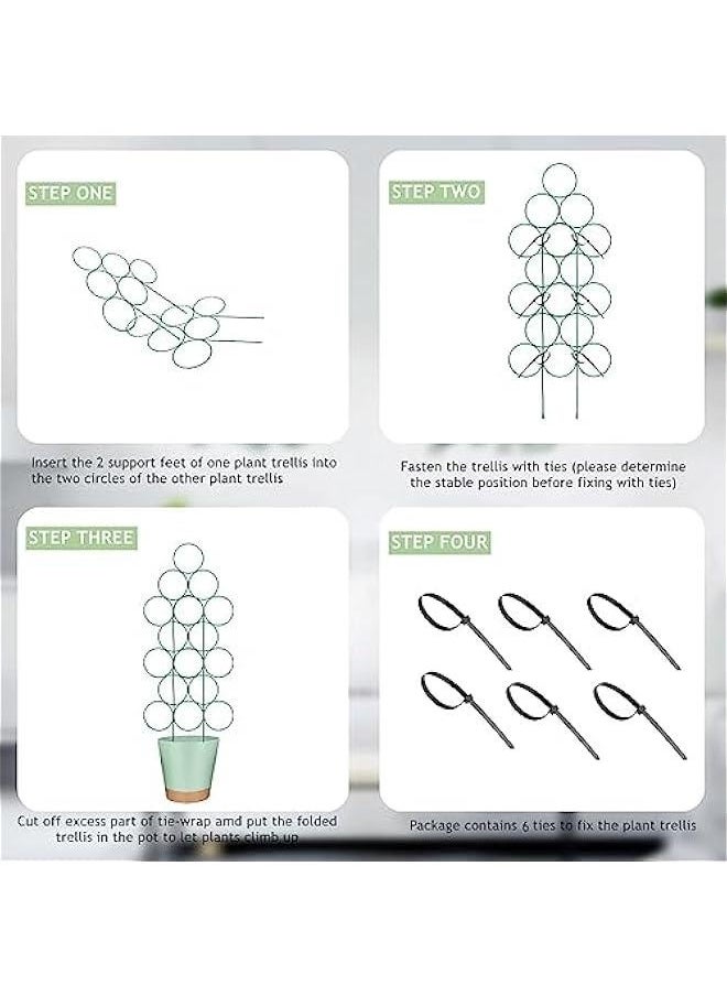 Generic Trellis for Potted Plant Trellis Indoor, Stackable Indoor Trellis for Climbing Plants Support, 3 Pack Small Metal House Plant Trellis for Garden Vines, Flower and  Tree  - Image 3