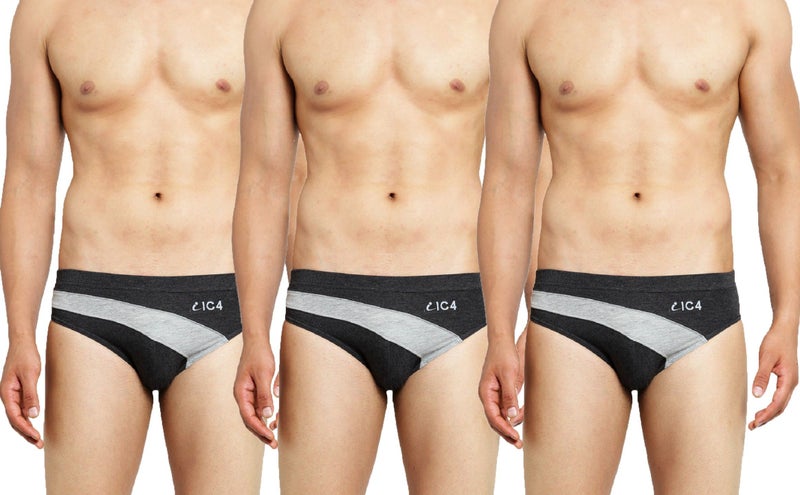 IC4 Store Men's Grey Briefs Pack of 3 - Image 1