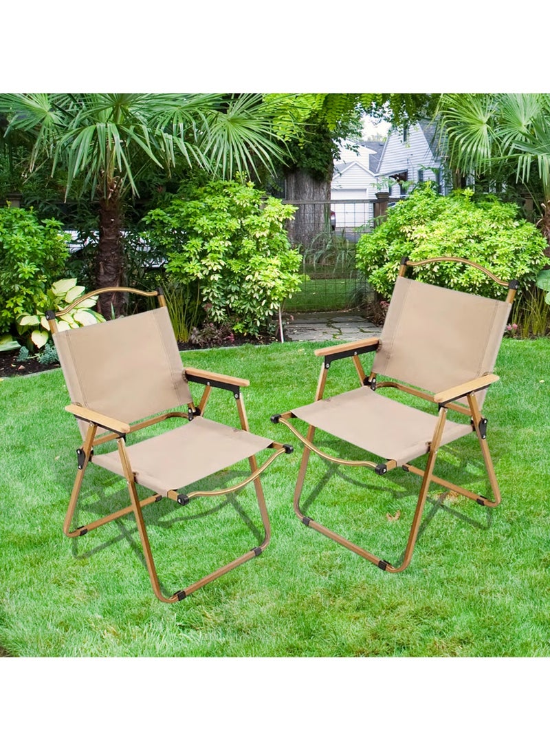 AGD Comfortable Folding Chair for Hiking, Camping, and Travel, Easy to Carry and Store, Golden - Image 2