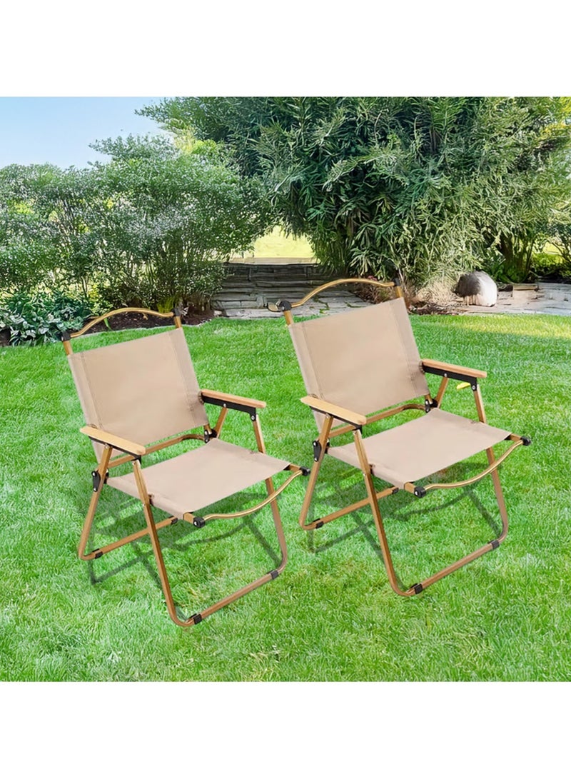 AGD Comfortable Folding Chair for Hiking, Camping, and Travel, Easy to Carry and Store, Golden - Image 3