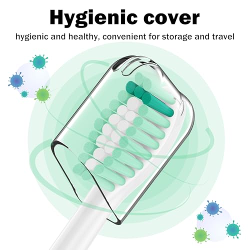 HAPPYMOMO Toothbrush Heads for Philips Sonicare Replacement Brush Heads Medium Soft Dupont Bristles Electric Toothbrush Replacement Heads Fit E-Series Essence Xtreme Elite Advance and CleanCare, 8 Pack, White - Image 4